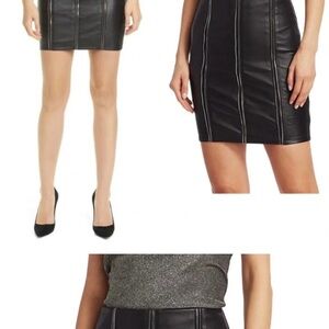 RtA Black Leather Skirt